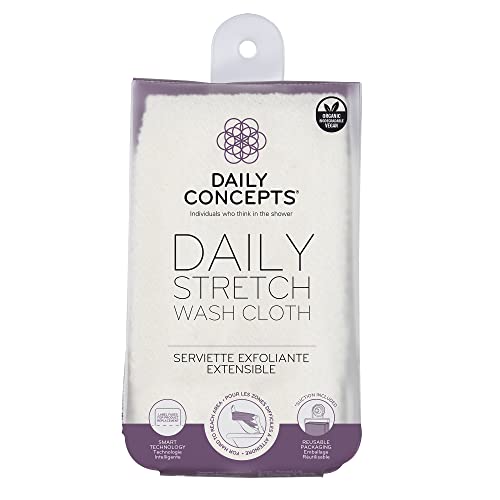 DAILY CONCEPTS Daily Stretch Wash Cloth Reusable Packaging for Whole Body Exfoliation Stretches Upto Three Times its Size Vigorous Texture Safe for All Skin Types 68g - Image 1