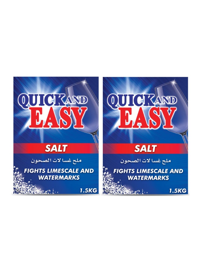 Quick And Easy Dishwasher Salt 1.5kg Pack Of 2