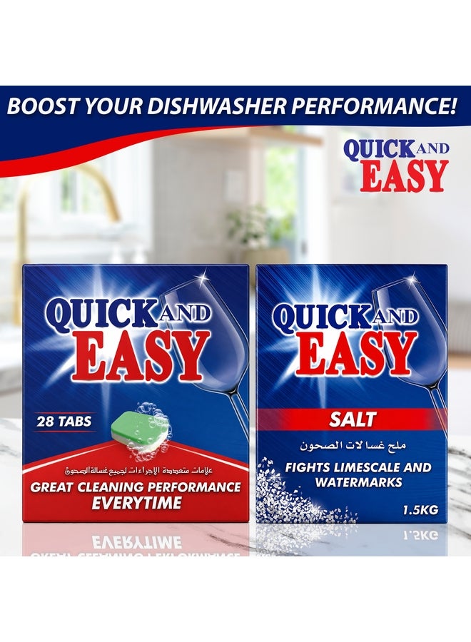 QUICK AND EASY ملح غسالة الصحون السريع والسهلة 1.5 كجم عبوة من 2 - Image 5