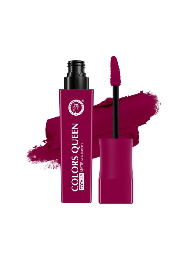 COLORS QUEEN Totally Matte Liquid Lipstick Intense Color Payoff Lightweight Comfortable One Swipe Long Lasting Non Transfer Women 10 - Fall in Love 7.5g  - Image 1