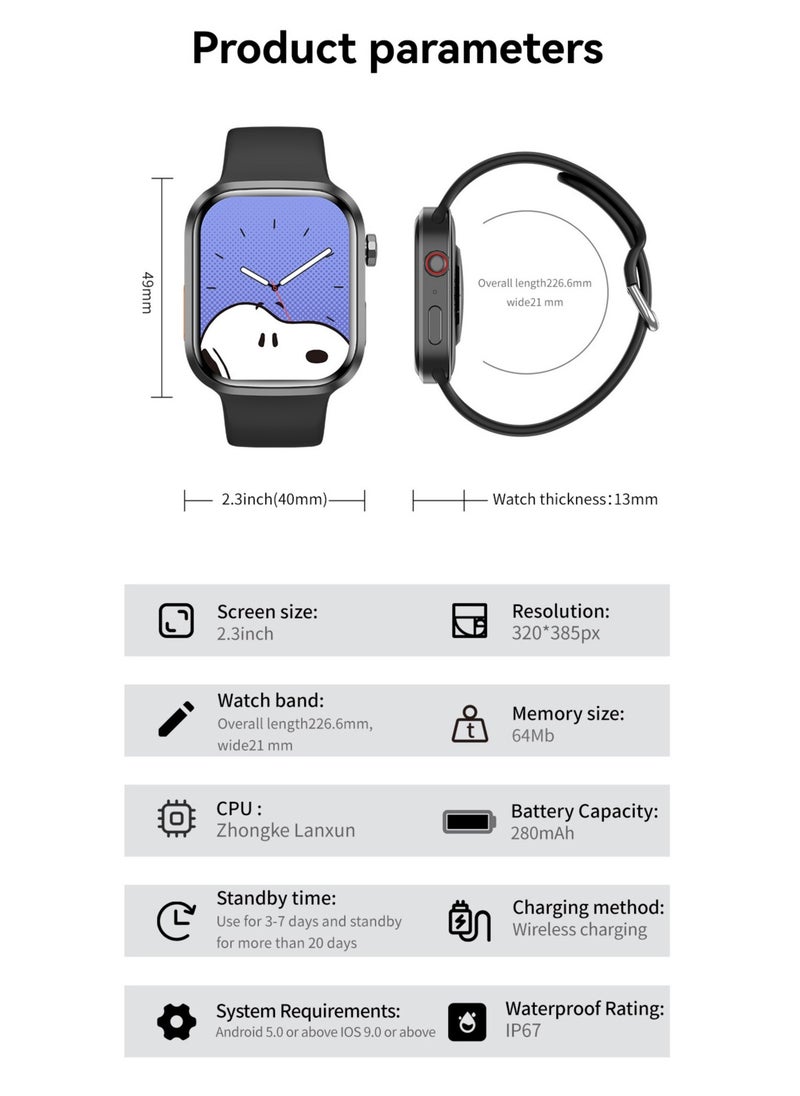 AROAQ - ZERO 90 WATCH 2.3 Inch High Defination Large Screen Long Standby Time NFC Access Control ,  Private Mode Apearance, New Right -Angle Edge Desigh - Image 1
