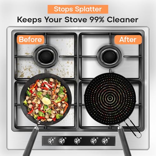 Beckon Ware Splatter Screen for Frying Pan | USA Brand | 13-Inch Black, Fit Pans (12" to 13") Silicone Grease Splatter Guard for Frying Pan and Stove by Beckon Ware - Image 2