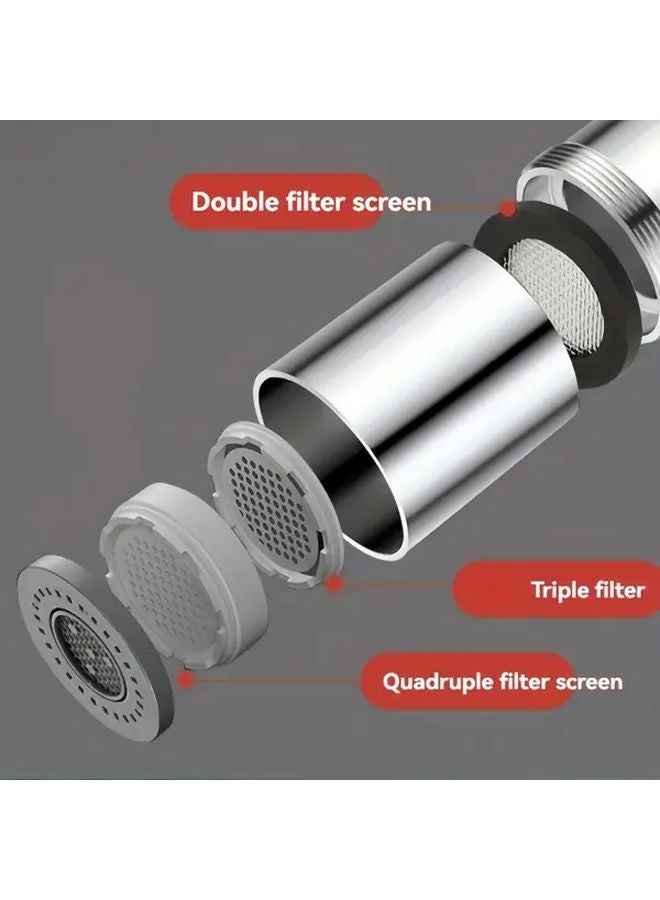 صنبور تلسكوبي مهوية قابل للتعديل وضعي رذاذ مزدوج بناء معدني تحكم في تدفق المياه - Image 5