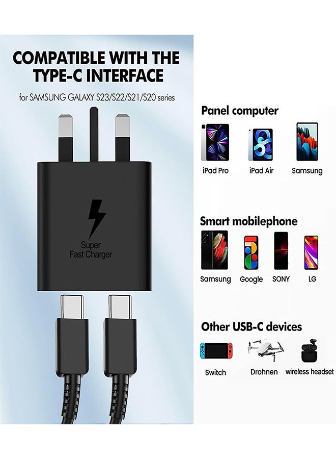 45W Super Fast Phone Charger Travel Adapter for Samsung, Power Adapter with USB Type-C Plug and 2M Cable  - Image 3