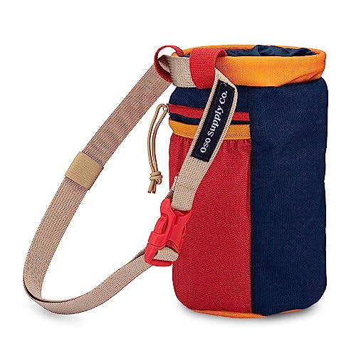 Oso Supply Co - Chalk Bag for Rock Climbing, Bouldering Chalk Bag Bucket with Quick-Clip Belt, Zippered Pockets and Pouch - Perfect Indoor/Outdoor Rock Climbing Gear Equipment (Midnight Blue/Red) - Image 2