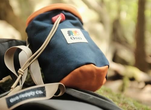 Oso Supply Co - Chalk Bag for Rock Climbing, Bouldering Chalk Bag Bucket with Quick-Clip Belt, Zippered Pockets and Pouch - Perfect Indoor/Outdoor Rock Climbing Gear Equipment (Midnight Blue/Red) - Image 4