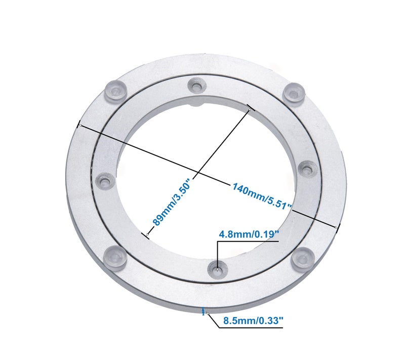 Dailydanny Aluminum Heavy Duty Lazy Susan Rotating Turntable Bearing Swivel Plate Hardware for Dining-Table (6 inch) - Image 4