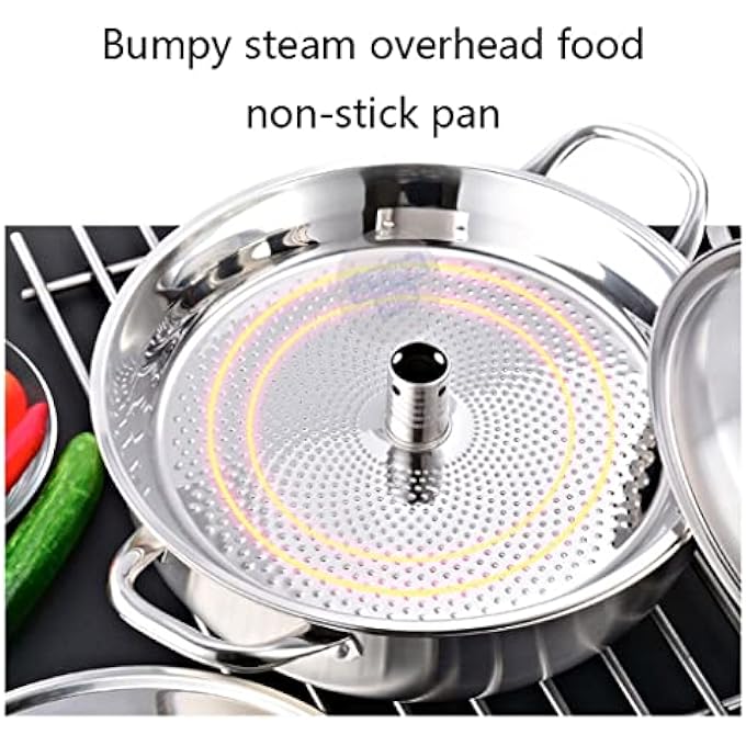 قدر بخاري من الفولاذ المقاوم للصدأ 304، وعاء بخاري متعدد الوظائف للاستخدام المنزلي، أواني طهي بالبخار - Image 4