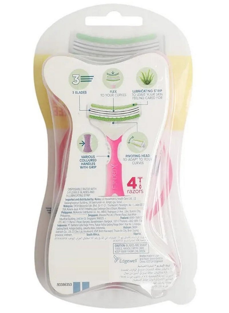 شيك مجموعة شفرات الحلاقة Intuition Xtreme3 ​​Sensitive، 4 شفرات، 3 شفرات، شريط ترطيب بخلاصة الصبار، 3+1 - Image 2