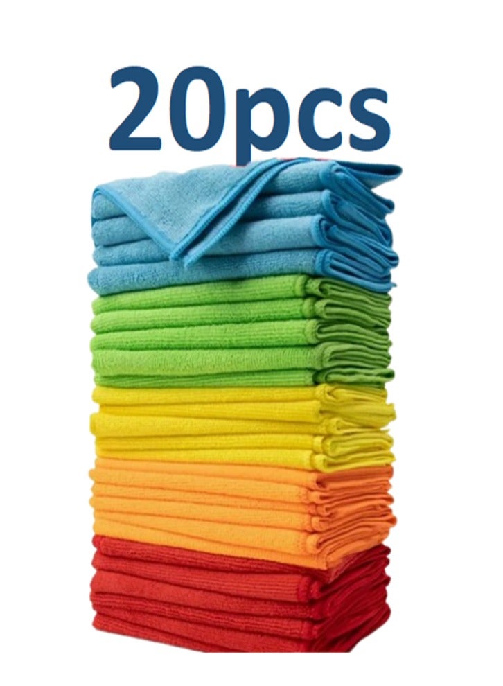 20-Piece Microfiber Cleaning Cloth Set multicolor 30x30cm - Image 1