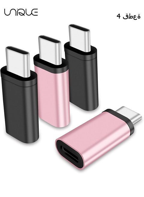 For Lightning Female to USB C Male Adapter - 4 Pack 3.0 USB Type C Charger Connector Compatible with iPhone 15/15 Pro/15 Pro Max/15 Plus iPad Air Google Pixel Charging Data Transmission