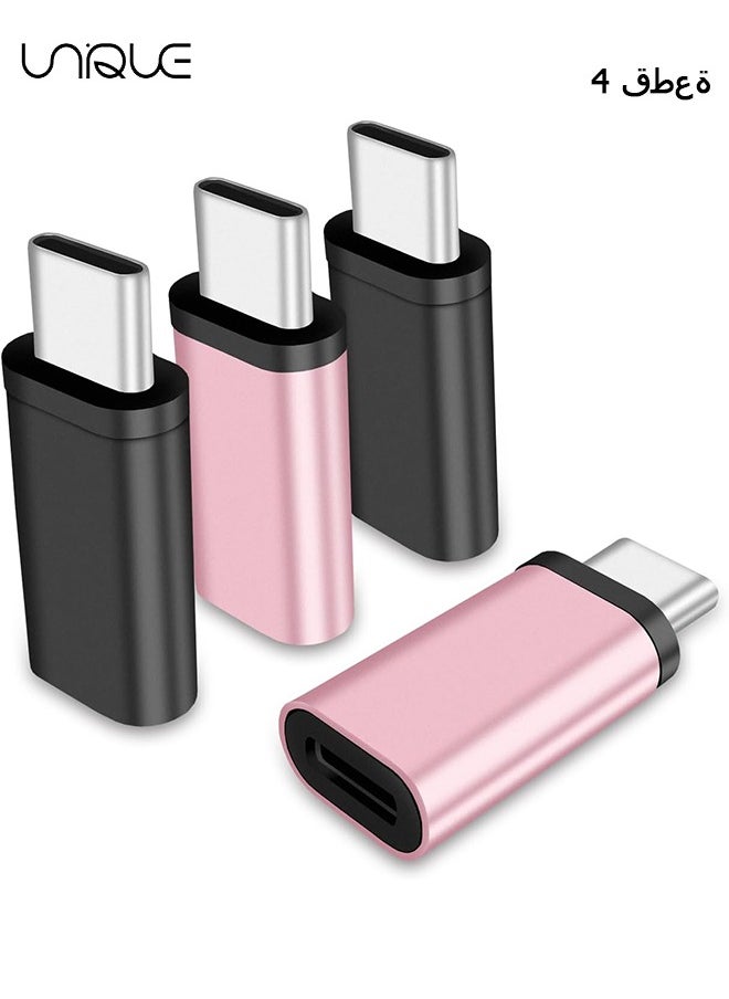 Unique For Lightning Female to USB C Male Adapter - 4 Pack 3.0 USB Type C Charger Connector Compatible with iPhone 15/15 Pro/15 Pro Max/15 Plus iPad Air Google Pixel Charging Data Transmission  - Image 1