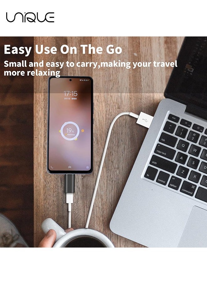 Unique - For Lightning Female to USB C Male Adapter - 4 Pack 3.0 USB Type C Charger Connector Compatible with iPhone 15/15 Pro/15 Pro Max/15 Plus iPad Air Google Pixel Charging Data Transmission - Image 1