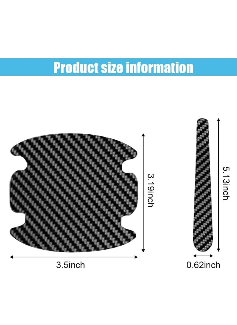 Generic 8PCS Car Door Handle Scratch Protectors, Carbon Fiber Car Door Handle Bowl Sticker, Universal Car Door Handle Paint Guard Cover, Door Handle Cup Protective Film for Cars (Black)  - Image 2