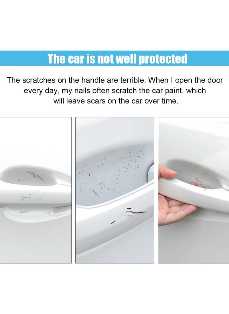 Generic 8PCS Car Door Handle Scratch Protectors, Carbon Fiber Car Door Handle Bowl Sticker, Universal Car Door Handle Paint Guard Cover, Door Handle Cup Protective Film for Cars (Black)  - Image 3