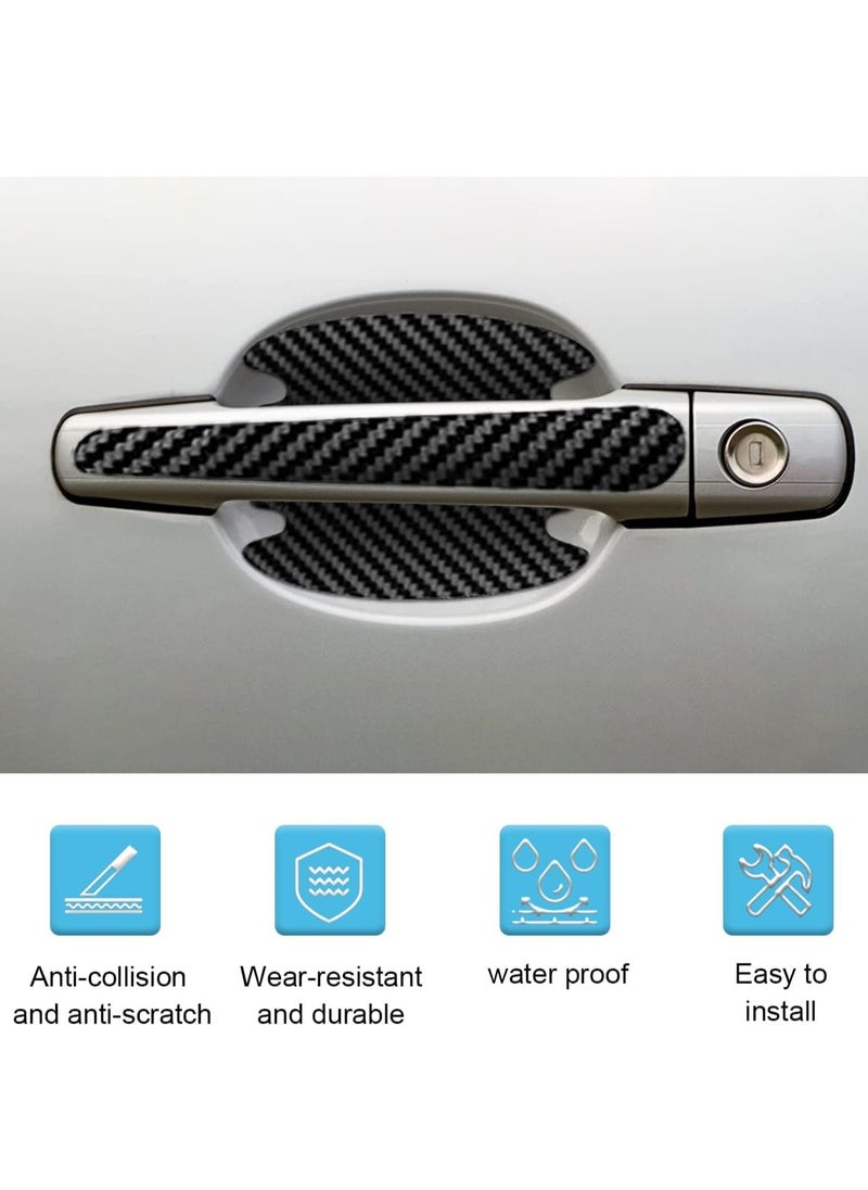 Generic 8PCS Car Door Handle Scratch Protectors, Carbon Fiber Car Door Handle Bowl Sticker, Universal Car Door Handle Paint Guard Cover, Door Handle Cup Protective Film for Cars (Black)  - Image 4