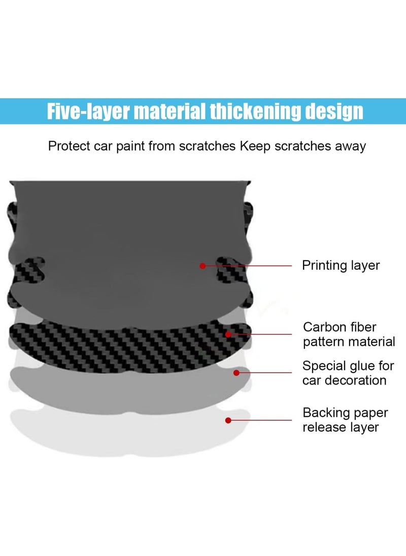 Generic 8PCS Car Door Handle Scratch Protectors, Carbon Fiber Car Door Handle Bowl Sticker, Universal Car Door Handle Paint Guard Cover, Door Handle Cup Protective Film for Cars (Black)  - Image 5