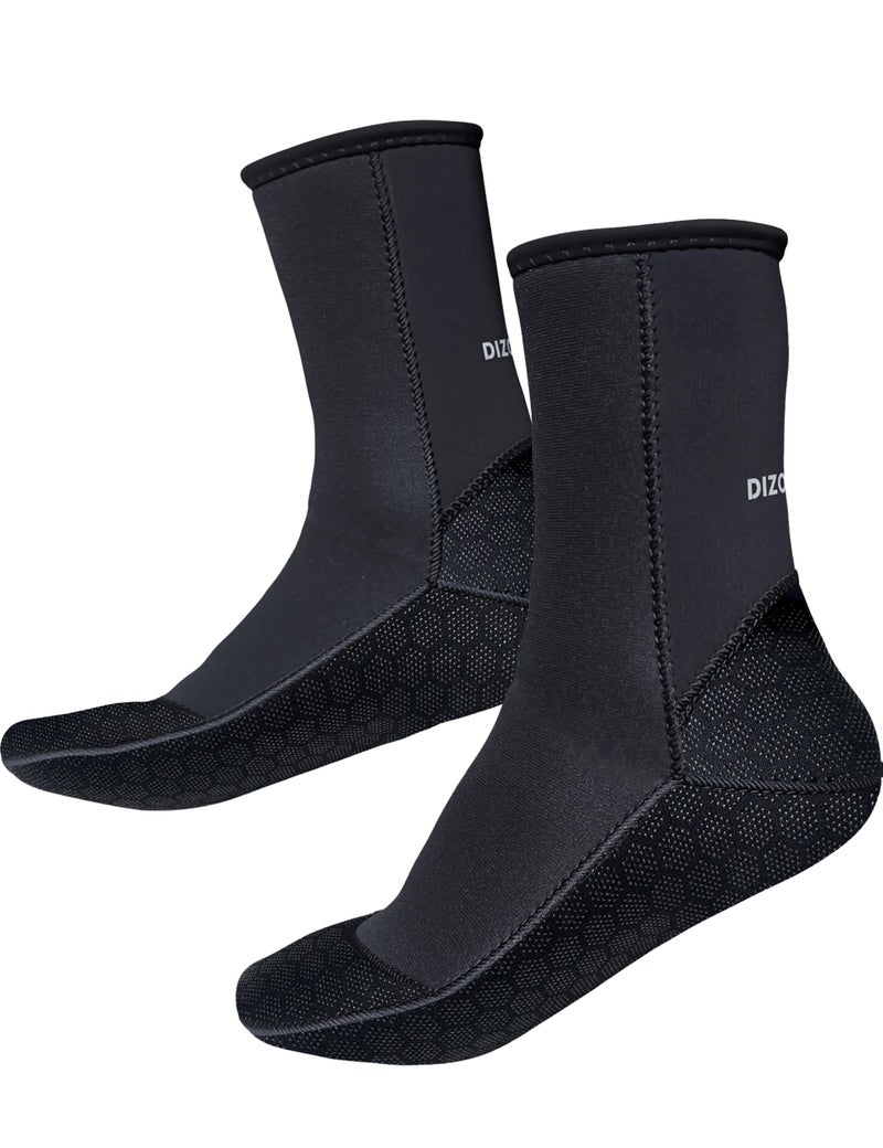 Dizokizo Neoprene Water Socks,3mm Sand Beach Volleyball Water Shoes for Women Men, Thermal Anti-Slip Dive & Swim Wetsuit Booties for Snorkeling Surfing Kayaking Diving Swimming Paddling(XL) - Image 1