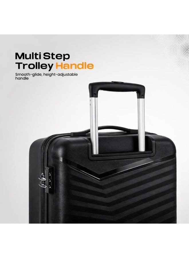 Kamiliant by American Tourister Rock-Lite 99L Hard Sided Trolley Bag for Men & Women with 3 Digit Combination Lock, Set of 3pc (Small, Medium & Large) - Black - Image 3