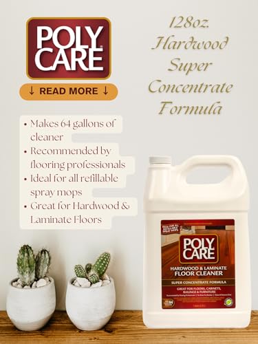POLY CARE PolyCare Hardwood Floor Cleaner Super Concentrate - 128 Fl Oz - Fresh- Dilute Concentrate with Water for Spray Mops and Spray Bottles - Residue-Free Floor Cleaning Solution - Image 2