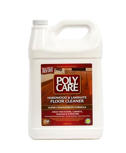 POLY CARE PolyCare Hardwood Floor Cleaner Super Concentrate - 128 Fl Oz - Fresh- Dilute Concentrate with Water for Spray Mops and Spray Bottles - Residue-Free Floor Cleaning Solution - Image 1
