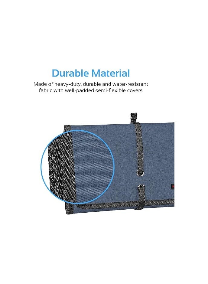 PROMATE Accessories Organiser, Multi-Purpose Electronic Accessories Pouch with Water-Resistance and 14 Storage Pocket for Cable, Card, Hard Drive, Pen, Adapter, Travelpack-L Blue  - Image 2