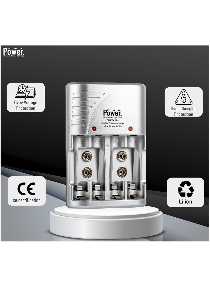 DMK Power 8pcs AAA Rechargeable Battery with Smart Recharge Charger for AA AAA NiCd 9V NiMh Batteries for House hold devices, toys, remote, flash light, radio, clock - Image 3