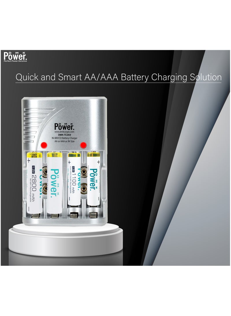 DMK Power 8pcs AAA Rechargeable Battery with Smart Recharge Charger for AA AAA NiCd 9V NiMh Batteries for House hold devices, toys, remote, flash light, radio, clock - Image 5
