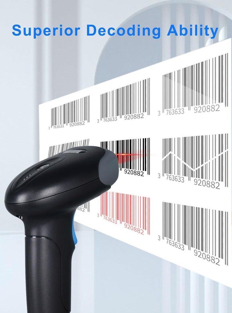 Rabitpos 1D 2D QR Barcode Scanner Wireless, Handheld Cordless Bar Codes Reader with 2000mAh Battery for Mobile Payment, Convenience Store, Supermarket, Warehouse Inventory - Image 3