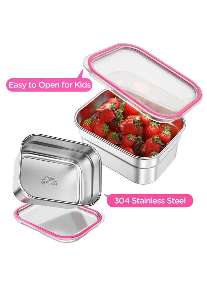 DaCool Stainless Steel Lunch Box Bento for Kids Adults Leakproof BPA-Free Metal Lunch Containers Tray 5-Compartment with Fork for Girls Food Snack Containers for School Outdoors, Pink - Image 5