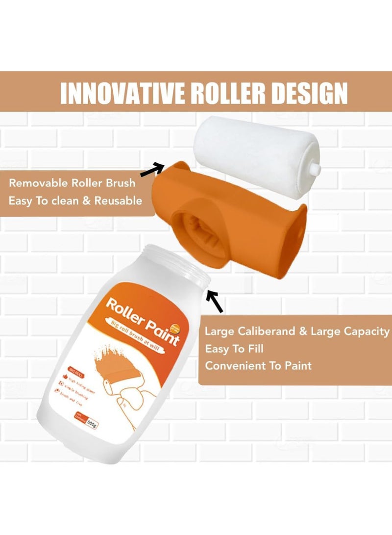 Rock Pow Roller Brush Wall Repair Tool, 2PCS Wall Repair Paint Roller Kit, Wall Roller Paint Brush for DIY Wall Repair with Latex Paint, Repair Graffiti, Stains, Footprints on The Wall (1000g,White) - Image 3