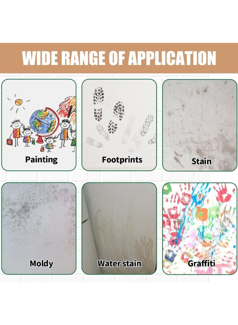 Rock Pow Roller Brush Wall Repair Tool, 2PCS Wall Repair Paint Roller Kit, Wall Roller Paint Brush for DIY Wall Repair with Latex Paint, Repair Graffiti, Stains, Footprints on The Wall (1000g,White) - Image 4