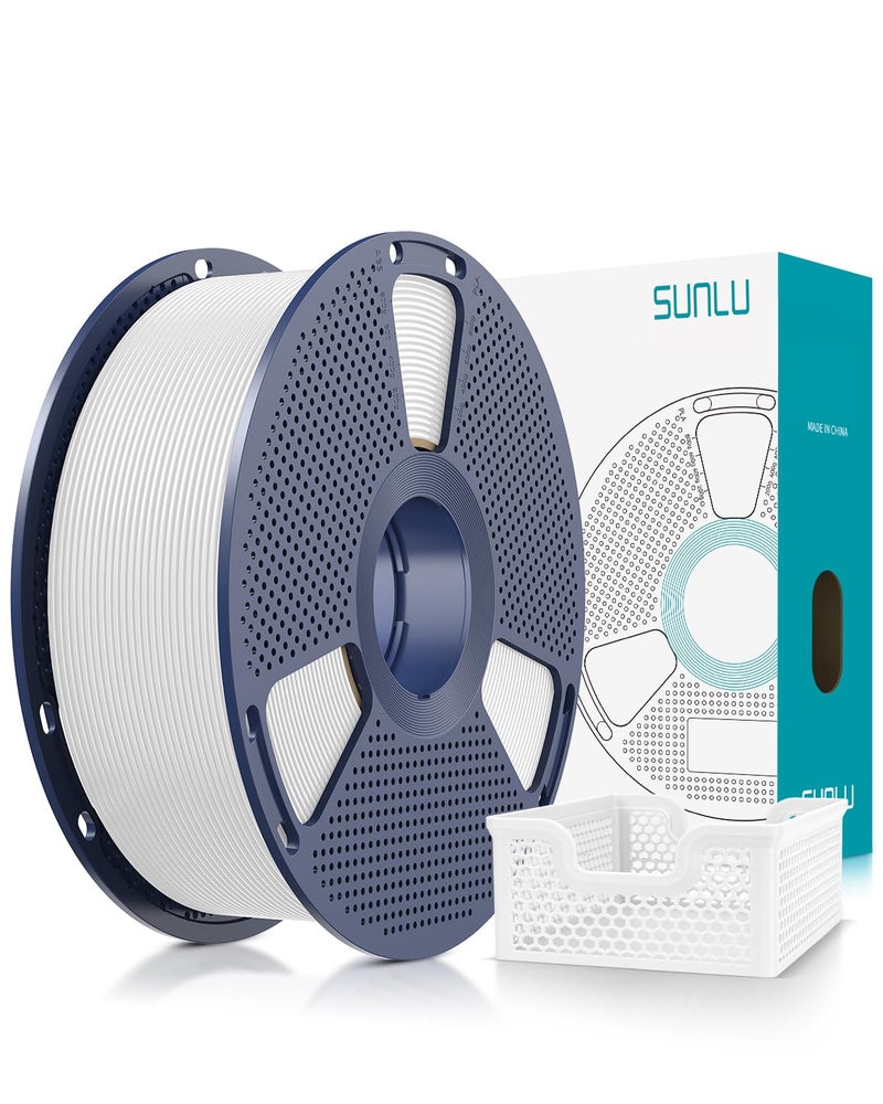SUNLU Upgrade PLA+2.0 3D Printer Filament, High Speed PLA Plus Filament 1.75mm, 30mm/s - 600mm/s Print Range, Tougher and Stronger, Dimensional Accuracy +/-0.02mm, 1KG Spool(2.2lbs), White - Image 1