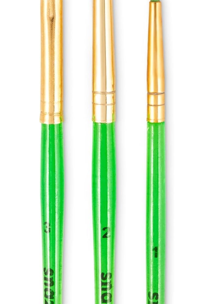 Snazaroo Face Paint Brush Set of 3 - Multicolour Sable Hair Brushes for Creative Face Painting - Image 2