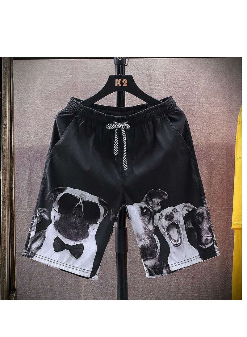 1-Piece Men Swim Beach Shorts Quick Dry Swimming Trunks Drawstring Surfing Board Shorts Loose Boxers Short Pants  - Image 1