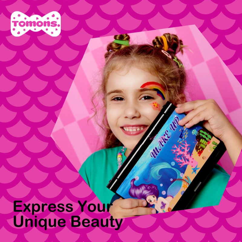 Tomons Kids Makeup Kit for Girl,Mermaid Makeup for Kids, Non-Toxic Make Up for Little Girls Gift Kids Child Toddler Toys for Age 3 4 5 6 7 8 10 Years Old Birthday - Image 5