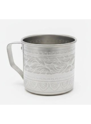 AKDC Aluminium Mug – Silver Shine Finish | 9 cm Stylish Everyday Mug
