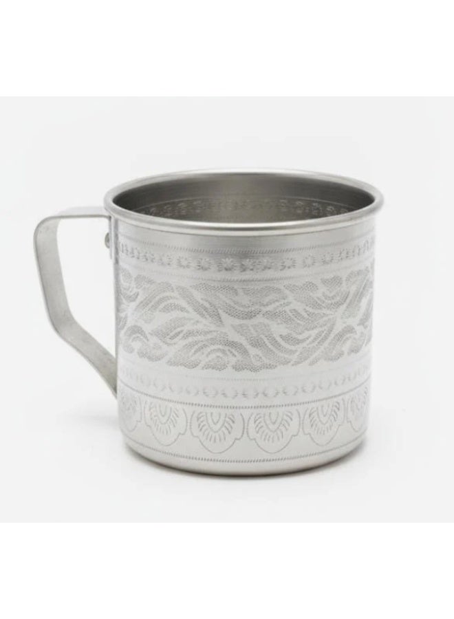 AKDC Aluminium Mug – Silver Shine Finish | 9 cm Stylish Everyday Mug - Image 1
