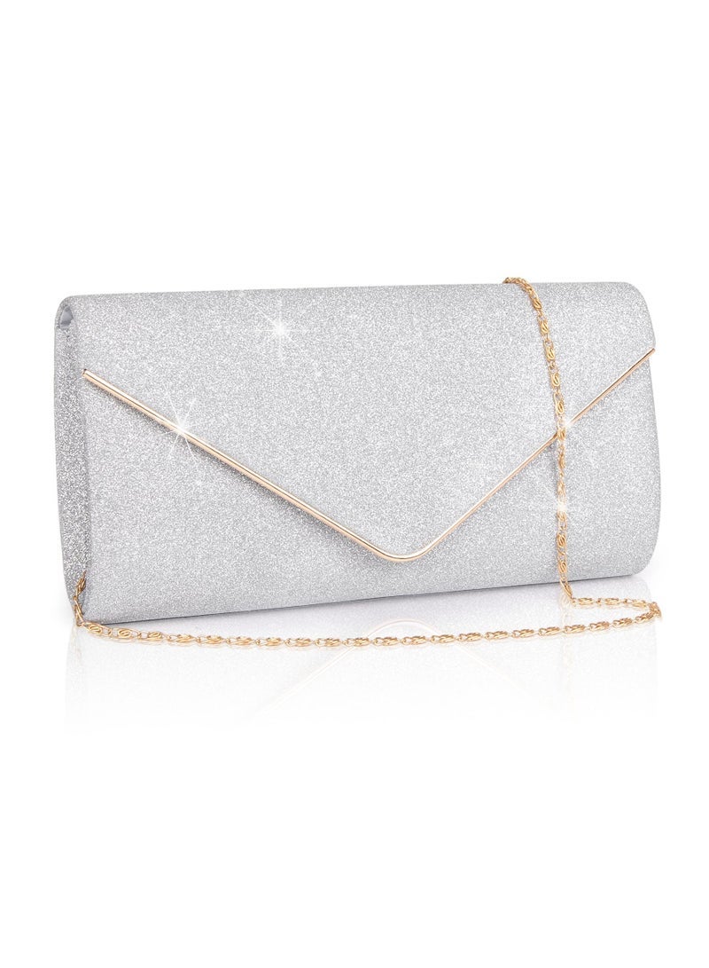 Clutch Bag Elegant Sequins Evening Purse Chain Shoulder Bags Sparkly Black Bridal Prom Party Handbag