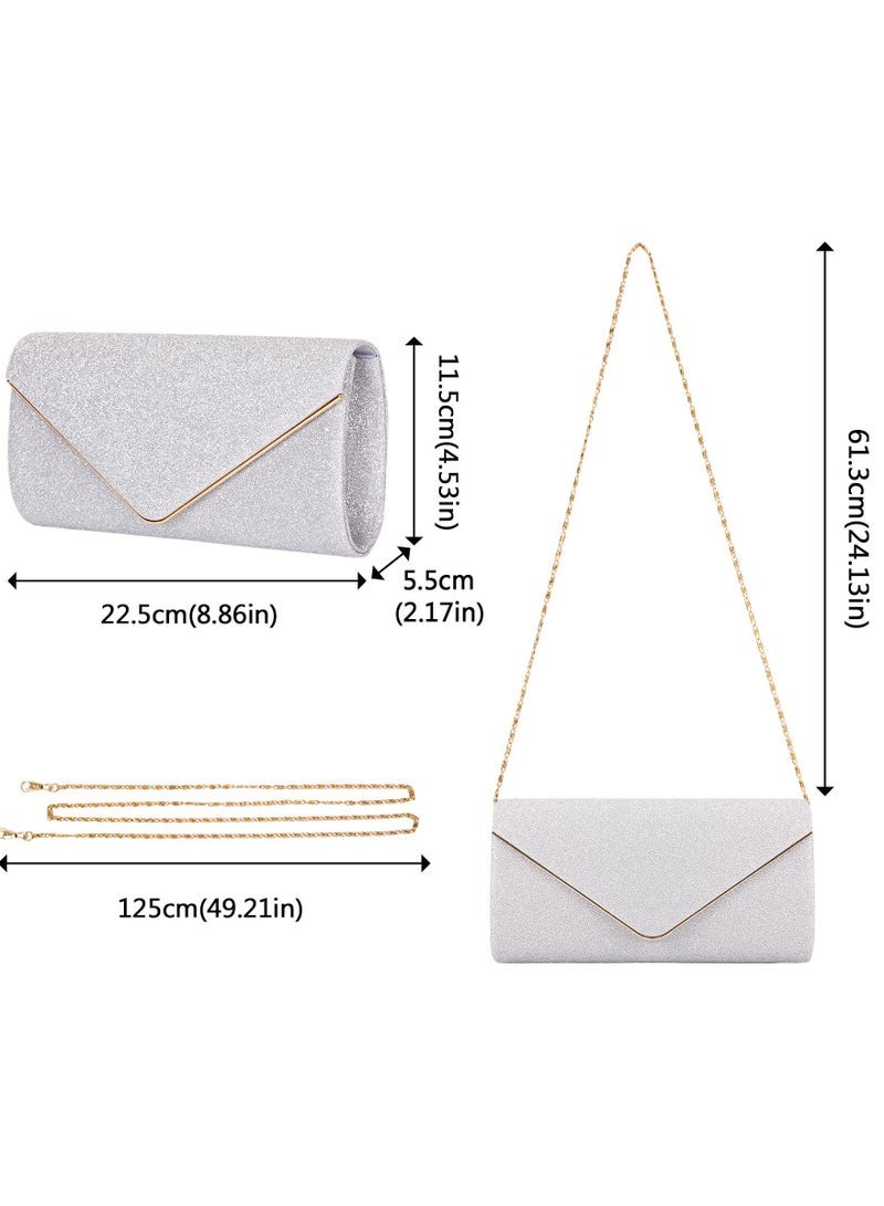 Clutch Bag Elegant Sequins Evening Purse Chain Shoulder Bags Sparkly Black Bridal Prom Party Handbag