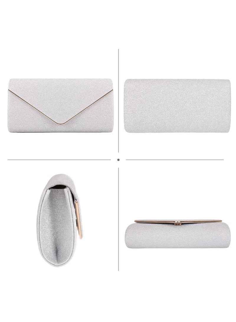 Clutch Bag Elegant Sequins Evening Purse Chain Shoulder Bags Sparkly Black Bridal Prom Party Handbag