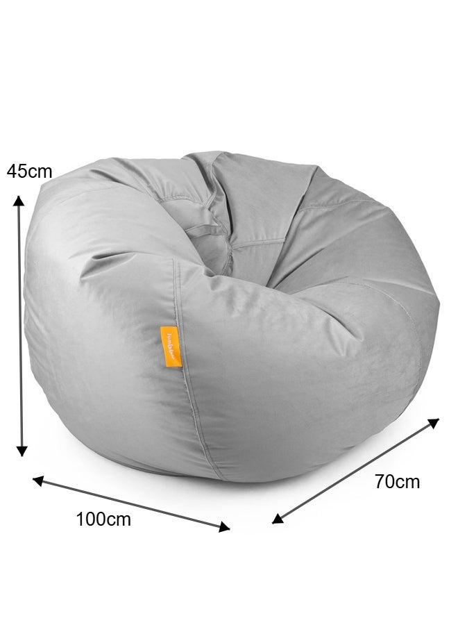 Jumbble Suede Bean Bag with Filling | Ultimate Indoor Lounging Chair for All Ages | Velvet Soft Fabric | Filled with Polystyrene Beads(Kids, Grey)45 X 70 X75cm - Image 4