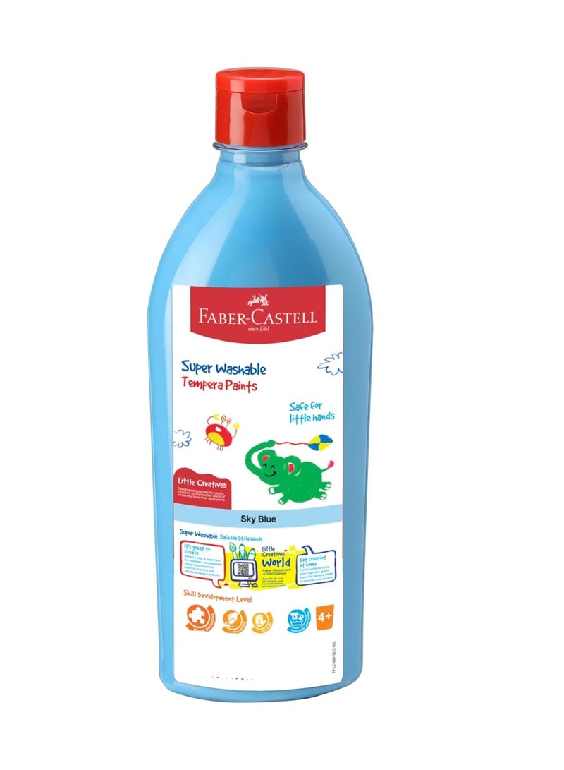 FABER-CASTELL 1-Piece Super Washable Ready Mix Temepra Paints 500ml Content Sky Blue - Image 1