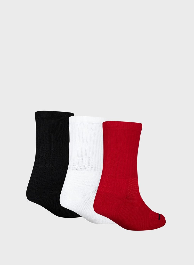 جوردن طقم جوارب بطول يصل إلى منتصف الساق للأطفال مزينة بشعار جوردن من 3 أزواج - Image 2