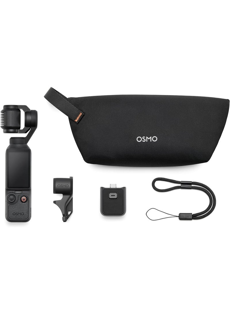Osmo أوزمو بوكيت 4 كومبو قياسي، كاميرا فلوغ بجيب، 1 بوصة CMOS و 4K/240fps، تثبيت 3 محاور، زوم بدون فقدان 2×، 107 جيجابايت تخزين مدمج، شاشة دوارة 2 بوصة - Image 3