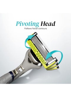 LetsShave Pro 7 Max Razor Cartridges For Men | World'S First & Only 7-Blade Shaving Razor With Precision Blades & Honey Comb Guard Bar | Argan Oil, Aloe & Vitamin E - 1 Count  - Image 2