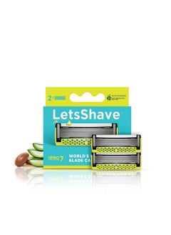 LetsShave Pro 7 Max Razor Cartridges For Men | World'S First & Only 7-Blade Shaving Razor With Precision Blades & Honey Comb Guard Bar | Argan Oil, Aloe & Vitamin E - 1 Count  - Image 1