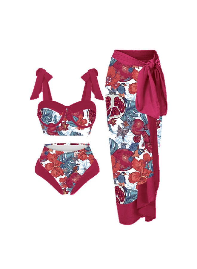 Generic 2024 European And American Women's Printed Split Swimsuit Set-Color:PineFor Apple- - Image 4
