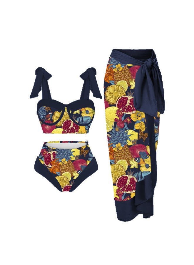 Generic 2024 European And American Women's Printed Split Swimsuit Set-Color:PineFor Apple- - Image 1