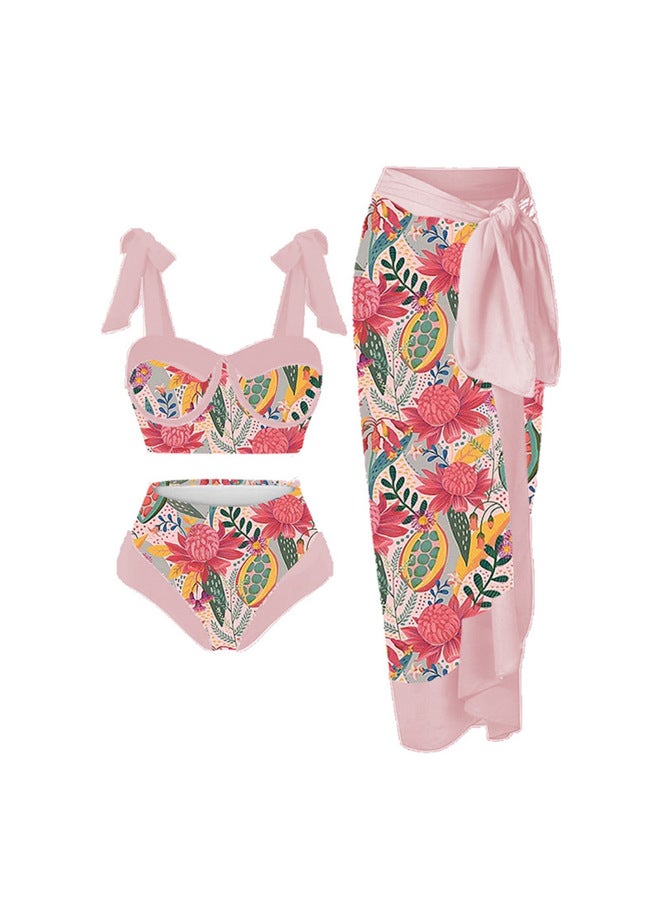 Generic 2024 European And American Women's Printed Split Swimsuit Set-Color:PineFor Apple- - Image 3